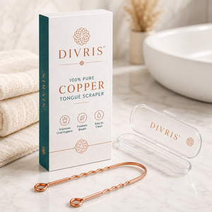 ที่ทำความสะอาดลิ้นรูปตัวยูสองด้าน Divris Copper ใช้ซ้ำได้ สำหรับการดูแลสุขภาพช่องปากในชีวิตประจำวัน - Product Image 5