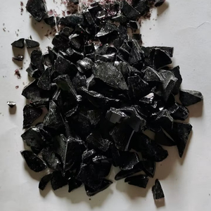 Puces de calcin en verre concassé de couleur noire opaque Agrégat Écologique Léger Utilisation en extérieur Emballage standard de haute qualité en vrac - Product Image 1