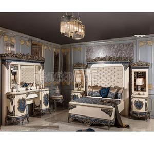 Meubles de chambre à coucher ultra-luxueux, lourdement sculptés, style arabe, 8 pièces, meubles de chambre à coucher baroques sculptés à la main, États-Unis - Product Image 1