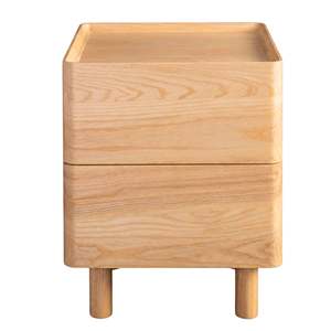 Mesita de Noche Moderna Minimalista de Madera Maciza, Solución de Almacenamiento Indestructible con 2 Cajones para Dormitorio, Mueble para Hotel o Apartamento de Lujo - Product Image 1