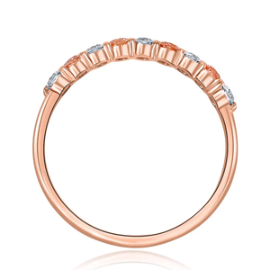 10K sólido Real amarillo oro laboratorio crecido redondo corte brillante blanco y rosa diamante boda banda para mujer joyería de moda - Product Image 1