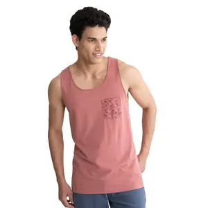 Export Quality Apparel Stock Men's Slim Fit Cotton Spandex Baby Pink Color Tank Top Stock Lot Direct From Bangladesh Factory