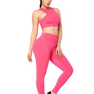 Ensemble de survêtement 2 pièces Gym Running Yoga Vêtements de sport Soutien-gorge de sport Crop Tank Short taille haute Tenues de sport pour femmes - Product Image 2