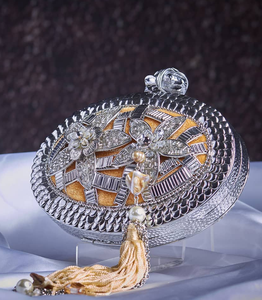 Clutch Handbags for Girls <b>Mother</b> of Pearl Inlay with Geometric Pattern Design for Wedding Parties - Product Image 2