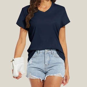 T-shirt manches courtes col en V grande taille 5XL, vêtements pour femmes, mode été, décontracté, pour femmes - Product Image 5