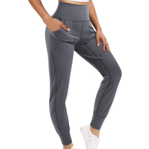 กางเกงวอร์มออกกำลังกายเอวสูงทรงหลวมสำหรับผู้หญิง ไซส์ XL ดีไซน์ใหม่ ผ้าแห้งเร็ว ระบายอากาศได้ดี ผลิตจากผ้าสแปนเด็กซ์/โพลีเอสเตอร์ เหมาะสำหรับโยคะ - Product Image 6