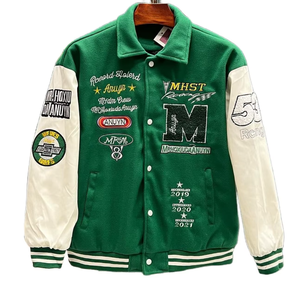 High Quality Customizable Varsity Jacket Men Chenille Embroidery Sleeves Baseball Letterman Varsity Jacket for men - Product Image 1