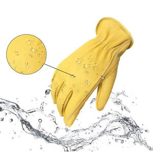 Gants d'hiver en chèvre Gants de conducteur en cuir confortable pour la sécurité des mains Gants de conducteur en cuir de vachette. - Product Image 4
