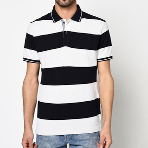 Polo de manga corta a rayas para hombre, estilo casual tejido, diseño de cuello redondo, nuevo diseño transpirable, camisetas polo para hombre - Product Image 5