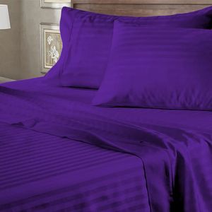 100% algodón egipcio rayas satén 400 TC sábanas desechables portátil conjunto hogar Hotel uso con relleno de Poliéster Viscosa - Product Image 1