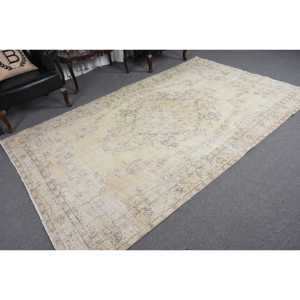 Tapis de 5,9 x 9,6 pieds, grand tapis turc, tapis blanc uni - Product Image 5