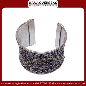 Rana Overseas Inc. Brazalete Abierto Ajustable de Latón Antiguo Trenzado Curvo - ¡Gran Venta! - Product Image 3