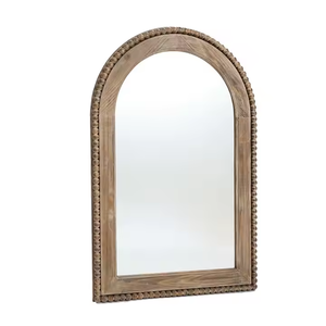 Wood Framed Wall <b>Mirror</b> Accented With Decorative Wooden Beads Add a Touch of Any Home Decor by Azora Industries - Product Image 2
