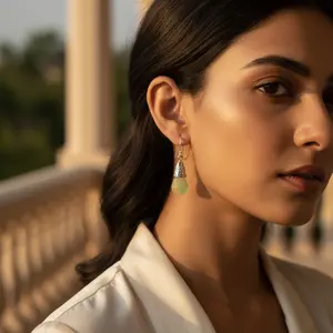 "925 Silver <b>Fashion</b> Lemon Quartz <b>Drop</b> <b>Earrings</b> for Women" - Product Image 1