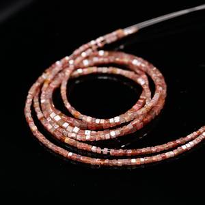 Collar de Diamantes Rojos Naturales de Alta Calidad, Personalizado, con Cuentas en Forma de Cubo, de 1.5 y 2.5 Quilates - Product Image 4