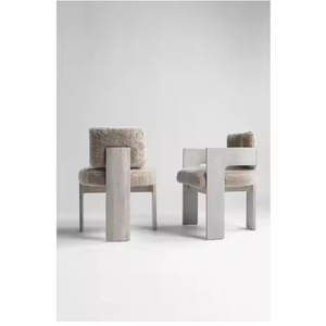 Chaise d'appoint de salle à manger en laine de luxe moderne Mobilier de maison Salon Canapé Chaise Ensemble en bois pour hôtel ou bureau à domicile - Product Image 2