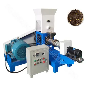 Floating twin screw fish feed automatic extruder small pellet dog food making machine