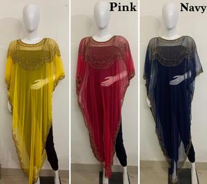 American Trendy <b>Ponchos</b> for <b>Women</b> Hot Design Absorbent Oversized for Beach Evening Party Wear Hand Embroidery Beading Straight - Product Image 5