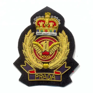 Custom Ceremonial Corp bordado a mano Crown Cap Badge UK Bullion Wire Blazer Insignias - Product Image 2