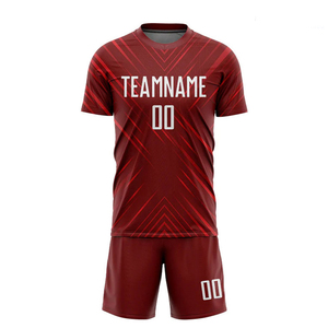 Maillots de football personnalisés de haute qualité pour hommes, ensembles 100% polyester, antibactériens et à séchage rapide - Product Image 1