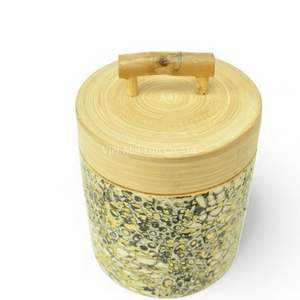 Pot en laque fait main, style bohème, contenant de rangement décoratif multifonctionnel pour la maison, la table, la cuisine, la salle de bain - Product Image 2