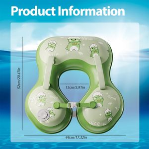 Bouée de bain gonflable premium pour bébé en PVC avec sangle d'épaule, gonflage facile par pression, pour nourrissons de 6 mois et plus - Product Image 3