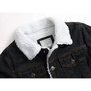 Men's Fleece <b>Lined</b> <b>Sherpa</b> Waterproof Breathable Quick Dry Winter Jean Windbreaker Cotton <b>Denim</b> Trucker <b>Jacket</b> Horn Button - Product Image 6