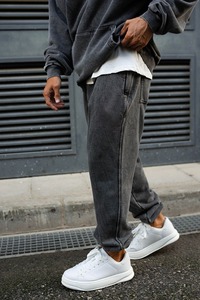 New Arrived Acid Wash Tracksuit Custom Puff Print Logo Blank Oversized Heavyweight 100% Cotton <b>Pullover</b> <b>Men</b> Tracksuit - Product Image 4