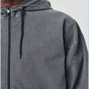 High Quality 350gsm Oversized <b>Zip</b> Hoodie for Men Premium Custom Logo Fleece Heavy Weight Winter Zipper Hoodie - Product Image 5