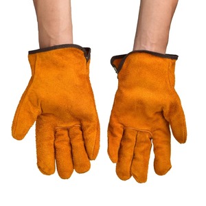 1 paire de gants de travail en cuir de vache robustes pour chauffeurs, soudeurs, gants de travail de sécurité en cuir pour hommes pour les sports nautiques, la plongée - Product Image 6
