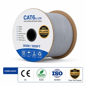 Câble de communication haute performance CAT6A CAT6 UTP 305M 1000FT avec conducteur <span class=keywords><strong>CCU</strong></span> solide, gaine LSZH, gris, câble réseau LAN en vrac - Product Image 4