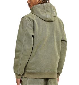 Chaqueta de Trabajo de Mezclilla Personalizada de Otoño Invierno, Chaqueta de Mecánico Informal para Exteriores con Forro Acolchado de Nailon con Capucha Personalizada de Súper Calidad para Hombre - Product Image 2