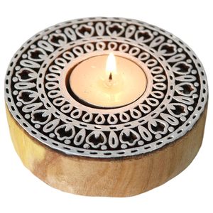 Wooden Block Decorative Tea Light <b>Candle</b> Holder exporter <b>Set</b> of 4 Home Decor Showroom Festive <b>Gift</b> Item - Product Image 2