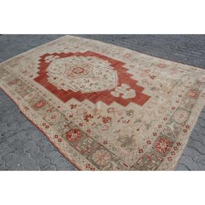 พรมวินเทจขนาดใหญ่พิเศษ 7.7x12.2 ฟุต พรมตุรกี พรมขนสัตว์ลายดอกไม้สีแดงเทา - Product Image 2