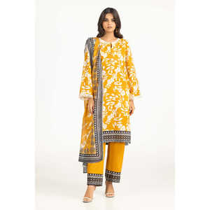 Conjunto de Traje de 3 Piezas Estampado Color Mostaza para Mujer - Product Image 4