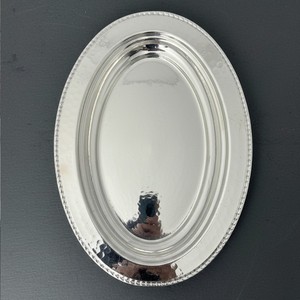 ถาดเสิร์ฟทองแดงรูปเรือทรงหรูหรา ลายวงรี ถาดโลหะตกแต่ง ทำจากสแตนเลส - Product Image 3