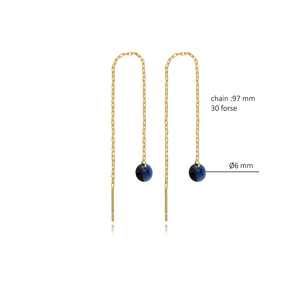 ต่างหูแบบร้อยโซ่ประดับพลอยไพลิน งานแฮนด์เมดจากตุรกี ขายส่ง เครื่องประดับเงินแท้ 925 - Product Image 4