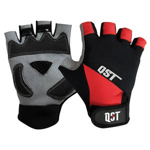 Guantes Deportivos Unisex de Medio Dedo, de Cuero y Poliéster, con Correa Ajustable para la Muñeca, Antideslizantes, para Gimnasio y Ciclismo, Venta Caliente QST, OEM - Product Image 5