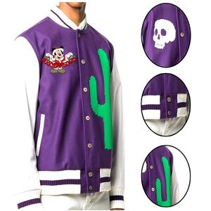 เสื้อแจ็คเก็ตเบสบอลคุณภาพพรีเมียมสำหรับผู้ชาย ผลิตในปากีสถาน ทนทาน ผ้าฝ้ายเคลือบ 100% ทรงยาวบาง สไตล์ Letterman สำหรับฤดูหนาว - Product Image 2