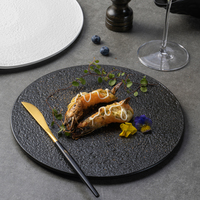Assiette de restaurant Yayu de qualité hôtelière, design unique et irrégulier, pour steak, plat, dessert, pain et dîner