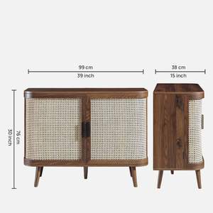 Berlin Solid Wood <b>Sideboard</b> in <b>Walnut</b> Finish for Living Room - Product Image 2