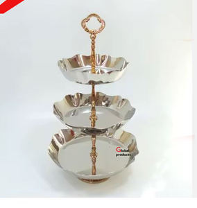 Nouveauté : support à gâteau rond en acier inoxydable doré, design élégant, pour hôtel, restaurant et bar - Product Image 4
