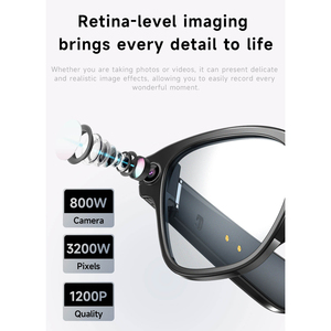 Lunettes Intelligentes avec Caméra HD 1080P, Transmission WiFi, Traduction IA en Temps Réel, Casque Portable, Étanchéité IPX4 - Product Image 2