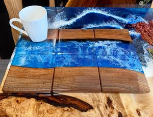 Top Quality Luxury Royal Decor Resin And <b>Wood</b> <b>Coaster</b> for Hotel Restaurant Home Office Table Decor With Customize Size And Color - Product Image 3