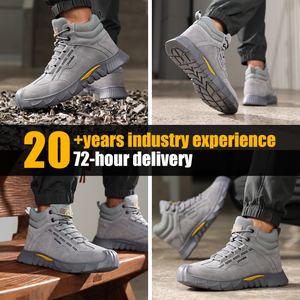 Lanoudun Leisure Series Sapatos De Segurança Faux Camurça e Fio De Aço Tecido Superior Anti-Punção Lazer Segurança Bota - Product Image 2