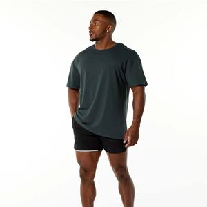 Camiseta con hombros descubiertos para hombre de Hunter Green: rendimiento exclusivo, corte raglán ajustado, mezcla de 94% algodón 6% Spandex - Product Image 4