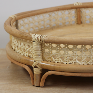 ถาดเก็บของหวายธรรมชาติทำมือจากเวียดนาม ดีไซน์ยืดหยุ่น ทอมือจากไม้ไผ่ สำหรับตกแต่งบ้าน - Product Image 2