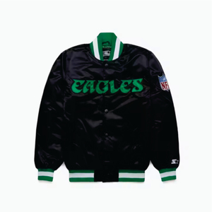 Chaqueta de satén opaca Starter Eagles de alta calidad: calidad superior, diseño elegante para la chaqueta opaca Eagles de estilo definitivo - Product Image 1