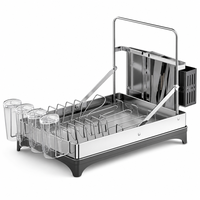 Égouttoir à vaisselle en acier inoxydable 304 201, blanc laiteux naturel, gris anthracite, organisateur de comptoir pour assiettes, bols et tasses