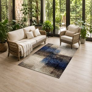 Alfombra de Chenilla Lavable a Máquina, Antideslizante, con Estampado Digital Oriental Tradicional en Gris Carbón, Modelo LXDP-0627 de RUGS DEPOT, Venta al Por Mayor - Product Image 6